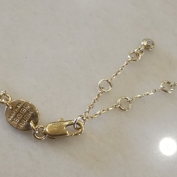 Henri Bendel gold w/ gemstone necklace & earrings - Picture 6 of 10